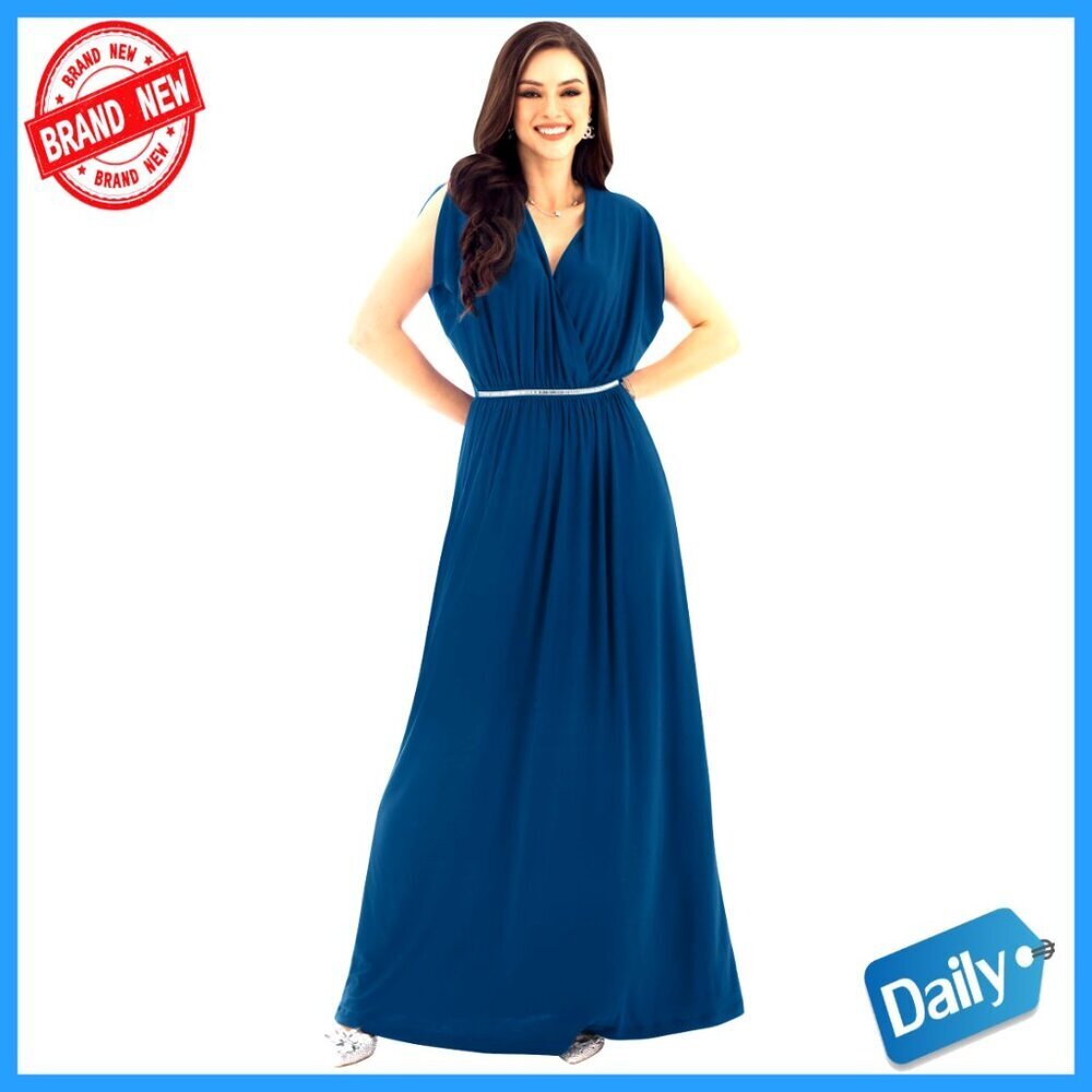 Long Dolman Sleeve Wrap V-Neck Maternity Maxi Dress Formal